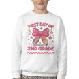 First Day Of 2nd Grade Coquette Back To School Girls Kids Youth Crewneck Sweatshirt