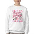 First Day Of 4th Grade Coquette Back To School Girls Kids Youth Crewneck Sweatshirt First Day Of 4th Grade Coquette Back To School Girls Kids Youth Crewneck Sweatshirt