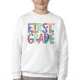 First Grade Back To School Happy First Day Of School Youth Crewneck Sweatshirt