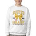 Fourth Grade Back To School First Day Pencil Bow 2025 Girls Youth Crewneck Sweatshirt Fourth Grade Back To School First Day Pencil Bow 2025 Girls Youth Crewneck Sweatshirt