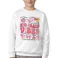 Girls 2nd Grade Vibes Coquette Pink Bow Back To School Youth Crewneck Sweatshirt Girls 2nd Grade Vibes Coquette Pink Bow Back To School Youth Crewneck Sweatshirt
