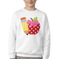 Girls Back To School Apple Toddler First Day Of Preschool Youth Crewneck Sweatshirt Girls Back To School Apple Toddler First Day Of Preschool Youth Crewneck Sweatshirt
