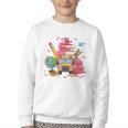 Girls Cute Pink Bows Coquette Aesthetic Back To School Youth Crewneck Sweatshirt