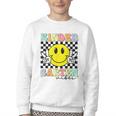 Girls Kindergarten Vibes Smile Face Back To School Kinder Youth Crewneck Sweatshirt