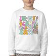 Groovy In My School Secretary Era Back To School Youth Crewneck Sweatshirt Groovy In My School Secretary Era Back To School Youth Crewneck Sweatshirt