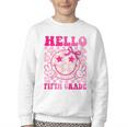 Hello Fifth Grade Coquette Bow Back To School 5th Grade Girl Youth Crewneck Sweatshirt