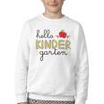 Hello Kindergarten Back To School Cute First Day Kids School Youth Crewneck Sweatshirt Hello Kindergarten Back To School Cute First Day Kids School Youth Crewneck Sweatshirt