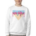 Ice Cream Baseball Cone Dripping Sprinkles Kids Boys Summer Premium Tri-Blend Youth Crewneck Sweatshirt