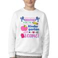 Kids Back To School Here I Come Kindergarten Girls TK Grad Youth Crewneck Sweatshirt Kids Back To School Here I Come Kindergarten Girls TK Grad Youth Crewneck Sweatshirt