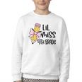 Lil Miss 4th Grade Coquette Bow Pencil Back To School Girls Youth Crewneck Sweatshirt
