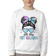 Little Miss 1st Grade Messy Bun Back To School Girls Kids Youth Crewneck Sweatshirt
