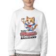 Take Meowt To The Ball Game Tee Slugger Cat Baseball Youth Crewneck Sweatshirt Take Meowt To The Ball Game Tee Slugger Cat Baseball Youth Crewneck Sweatshirt