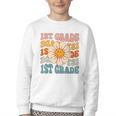 Retro 1st Grade Daisy Colorful Back To School First Grade Youth Crewneck Sweatshirt Retro 1st Grade Daisy Colorful Back To School First Grade Youth Crewneck Sweatshirt