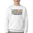 Retro Checkered School Nurse Squad Back To School Graduation Youth Crewneck Sweatshirt