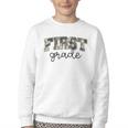 Retro First Grade Old Camo Back To School Boy Girl 1st Grade Youth Crewneck Sweatshirt Retro First Grade Old Camo Back To School Boy Girl 1st Grade Youth Crewneck Sweatshirt