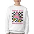 Rolling Into Kindergarten Roller Skating Girl Back To School Youth Crewneck Sweatshirt