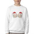 Stop Staring At My Balls Comedy Christmas Baseball Youth Crewneck Sweatshirt