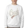 Vintage Baseball Coach Youth Crewneck Sweatshirt