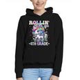 4th Grade Back To School First Day Girls Rollin Unicorn Graphic Youth Hoodie