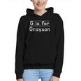 Back To School G Is For Grayson First Day Of School Kids Graphic Youth Hoodie Back To School G Is For Grayson First Day Of School Kids Graphic Youth Hoodie