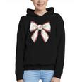 Baseball Coquette Bow Cute Baseball Game Graphic Youth Hoodie