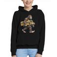Bigfoot Carrying School Bus Sasquatch Back To School Graphic Youth Hoodie