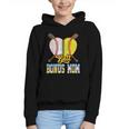 Bonus Mom Of Both Half Baseball Softball Ice Cream Drip Graphic Youth Hoodie