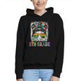 Bruh I'm In 5th Grade Back To School Messy Bun Tie Dye Headb Graphic Youth Hoodie