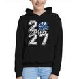 Class Of 2027 Cheer Blue Senior 2027 Back To School Graphic Youth Hoodie Class Of 2027 Cheer Blue Senior 2027 Back To School Graphic Youth Hoodie