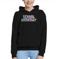 Colorful School Secretary Back To School Rainbow Graphic Youth Hoodie Colorful School Secretary Back To School Rainbow Graphic Youth Hoodie