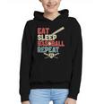 Eat Sleep Baseball Repeat Bat Ball Player Fan Graphic Youth Hoodie