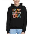 In My Principal Era Retro Groovy Back To School Principal Graphic Youth Hoodie