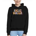 Social Worker Groovy Women Appreciation Day Back To School Graphic Youth Hoodie