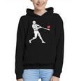Valentines US Baseball Player Silhouette Heart Graphic Youth Hoodie Valentines US Baseball Player Silhouette Heart Graphic Youth Hoodie
