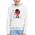 Heart Playing Baseball Valentine Baseball Graphic Youth Hoodie