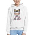 Hello 4th Grade Messy Bun Hair Back To School Girls Graphic Youth Hoodie Hello 4th Grade Messy Bun Hair Back To School Girls Graphic Youth Hoodie
