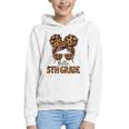Hello 5th Grade Messy Hair Bun Girl Back To School First Day Graphic Youth Hoodie Hello 5th Grade Messy Hair Bun Girl Back To School First Day Graphic Youth Hoodie