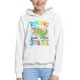 Roaring Into 3rd Grade Back To School Dinosaurus T-Rex Premium Tri-Blend Graphic Youth Hoodie