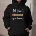 1st Grade Here I Come Leopard Pencil Back To School Student Graphic Youth Hoodie