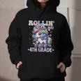 4th Grade Back To School First Day Girls Rollin Unicorn Graphic Youth Hoodie