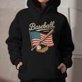 American Flag Baseball Player Bat Fan Catcher Pitcher USA Graphic Youth Hoodie
