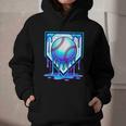 Baseball Drip Ice Cream Blue Glow Melt Ball Graphic Graphic Youth Hoodie