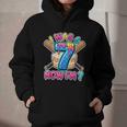 Blue Checkered I Was 6 Now I'm 7 Birthday Cake Baseball Drip Graphic Youth Hoodie Blue Checkered I Was 6 Now I'm 7 Birthday Cake Baseball Drip Graphic Youth Hoodie
