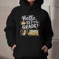Cute Hello 1st Grade Dinosaur School Back To School Dino Bus Graphic Youth Hoodie