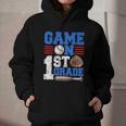 Game On First Grade Boy Baseball Back To School Graphic Youth Hoodie Game On First Grade Boy Baseball Back To School Graphic Youth Hoodie