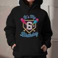 It's My 6th Birthday Baseball Fan Fun Party Celebration Graphic Youth Hoodie