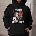 It's My 8th Birthday Baseball Football Heart 8 Year Old Graphic Youth Hoodie