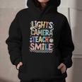 Lights Camera Teach Smile Back To School Awesome Learners Graphic Youth Hoodie Lights Camera Teach Smile Back To School Awesome Learners Graphic Youth Hoodie