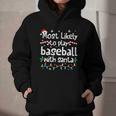 Most Likely To Play Baseball With Santa Christmas Matching Graphic Youth Hoodie