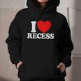 I Love Recess Red Heart Back To School Kids Recess Graphic Youth Hoodie
